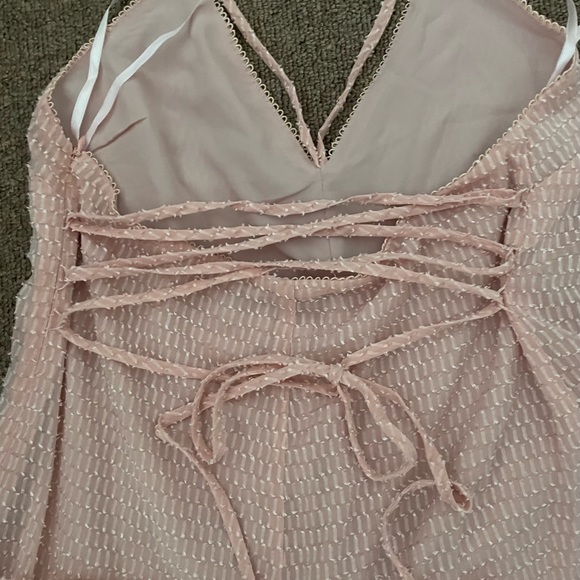 🌸 House of Harlow Lightweight dot stitched wide leg back tie jumpsuit - Picture 3 of 5